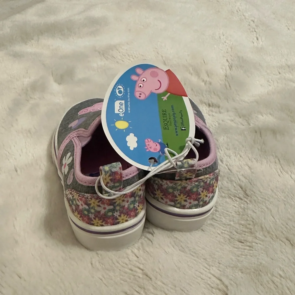 Gray and Pink Peppa Pig Slip-On Shoes - Picture 2 of 4